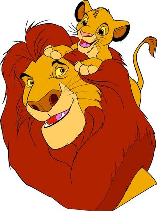 卡通动漫动画狮子王辛巴威武狮子雄狮父子矢量图素材