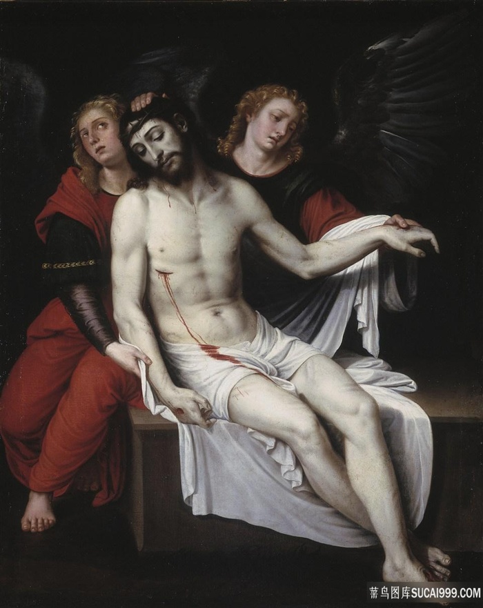 受伤男士肖像油画图片