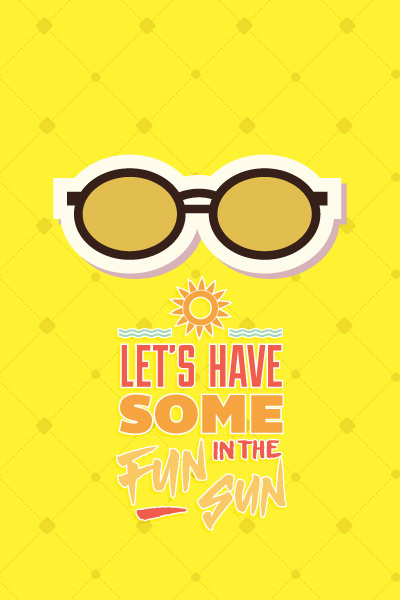 夏天海报矢量插画扁平风格