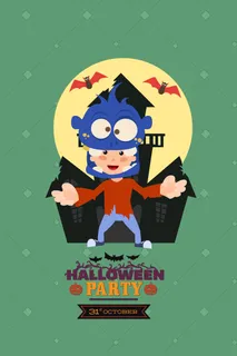 万圣节小鬼捣蛋儿童矢量插画扁平 万圣节小鬼捣蛋儿童矢量插画扁平