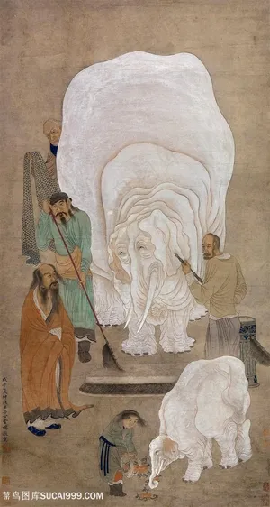 大象时尚人物复古插画 大象时尚人物复古插画