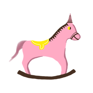 木马玩具剪贴画儿童节幼儿园插画