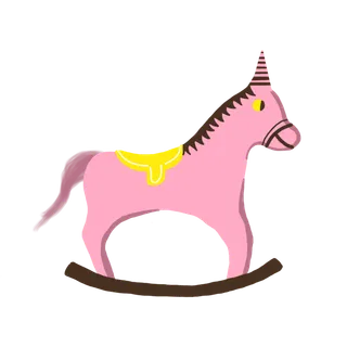 木马玩具剪贴画儿童节幼儿园插画