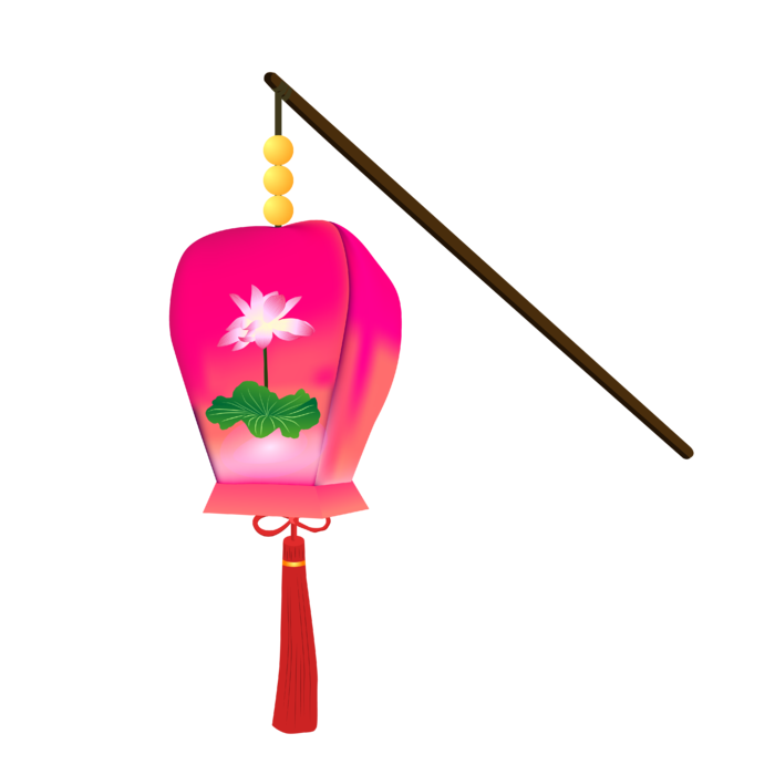 卡通手绘灯笼中秋节元宵节花灯新年海报元素PNG免扣PS素材