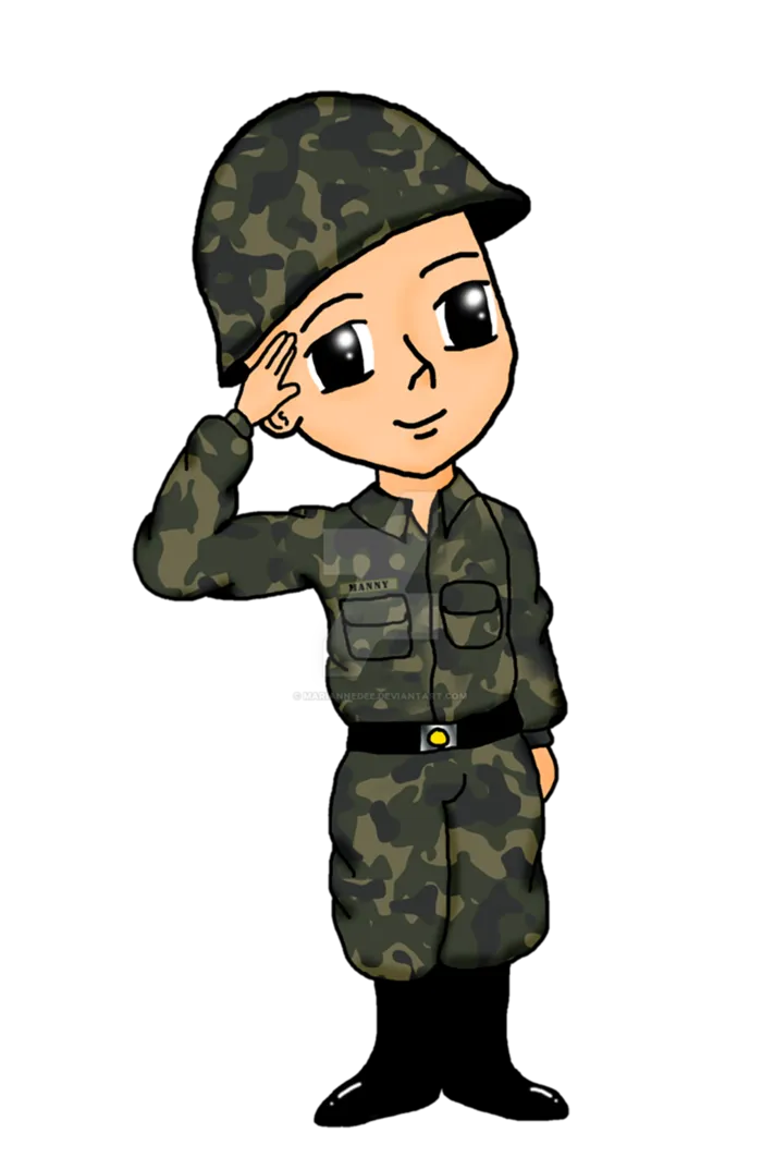 士兵敬礼卡通