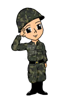 士兵敬礼卡通