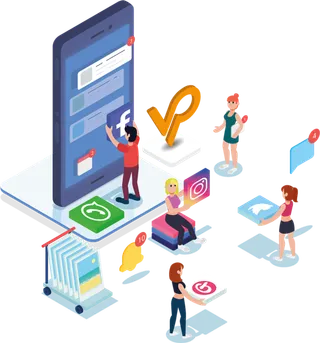 手机网络卡通智能科技kv主视觉素材