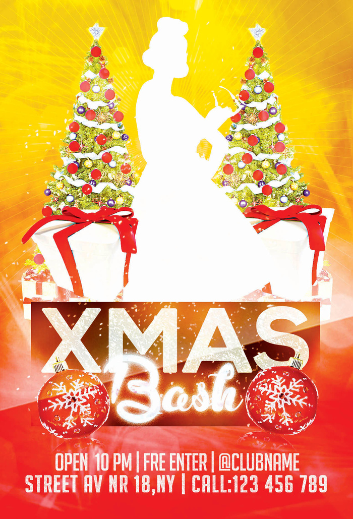 简约大气圣诞节快乐海报