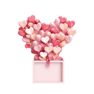 情人节520爱心礼物礼盒浪漫免抠