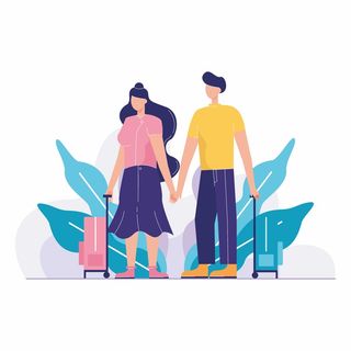 人物/男女/情侣/旅游插画