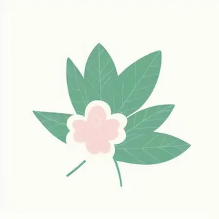 一朵花有绿叶环绕png免抠