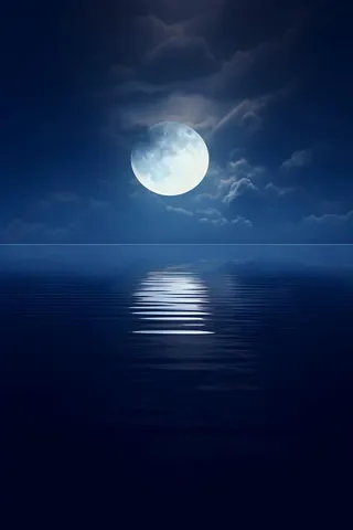 月光倒影水面背景