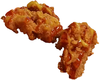 韩式炸鸡蜜辣鸡块炒年糕番茄酱免抠元素高清摄影实拍图