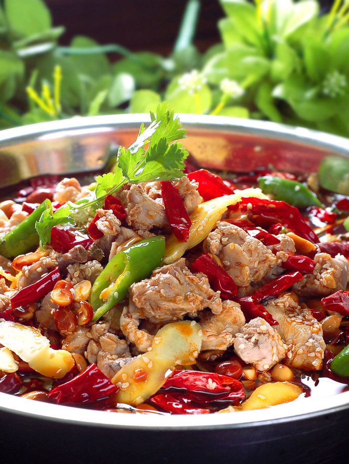 干锅美食焖锅湘菜麻辣香辣纸锅热干锅兔