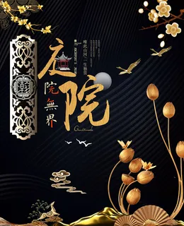 中式房地产海报展板PSD模板