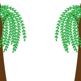 春天绿色春季水墨柳树柳条柳叶春季海报设计PNG免扣素材