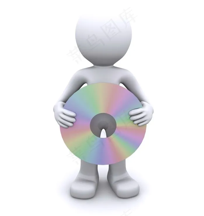 3D小人手持光盘图片