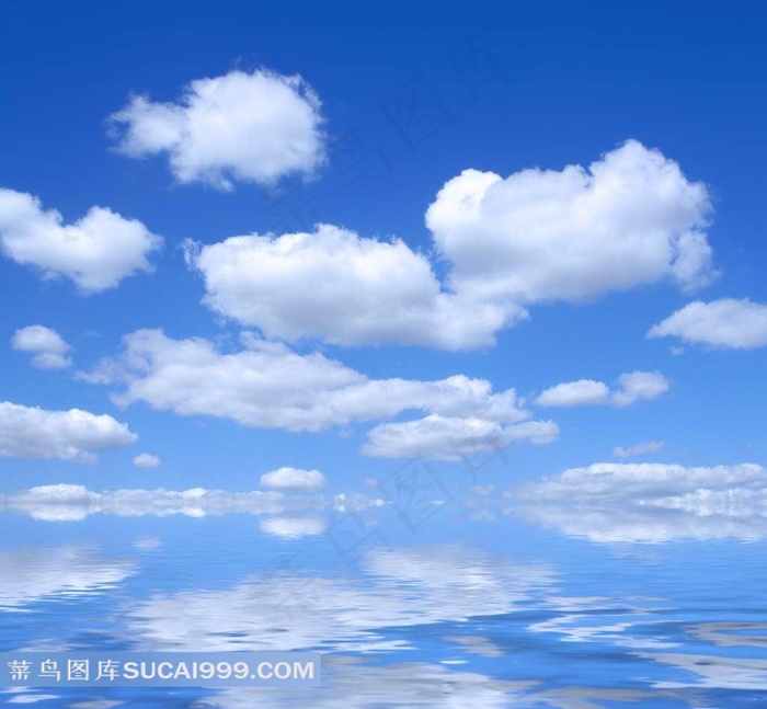 蓝天白云与海风景图片