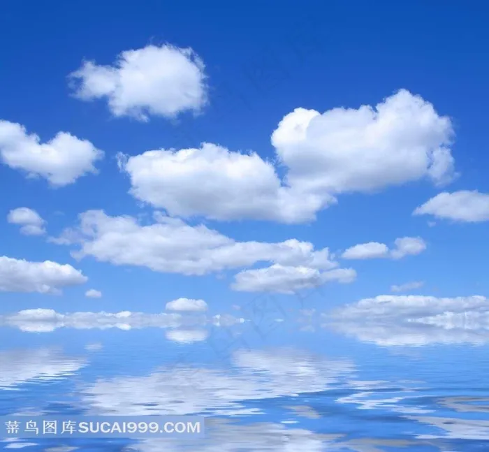 蓝天白云与海风景图片