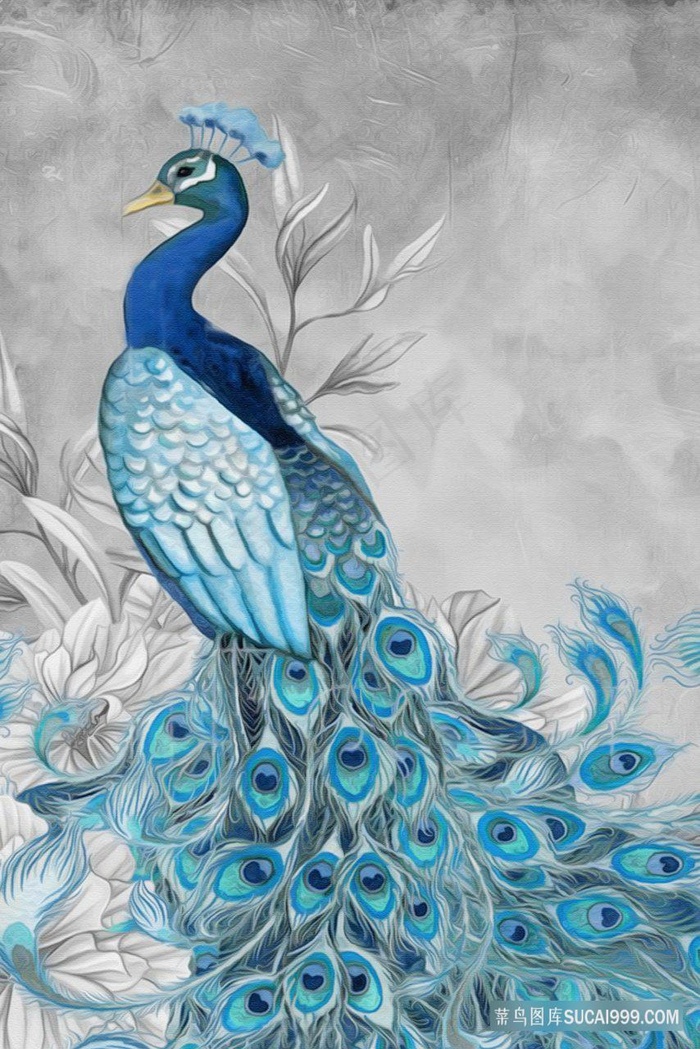 孔雀唯美装饰画
