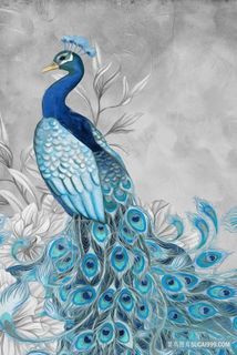 孔雀唯美装饰画