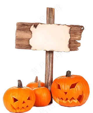 万圣节节日卡通素材南瓜路引牌指示牌