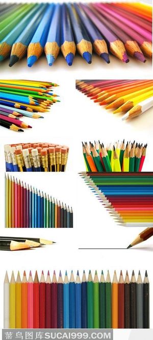 可爱彩虹色铅笔高清素材47张图打包