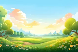 绿色清新户外草地背景