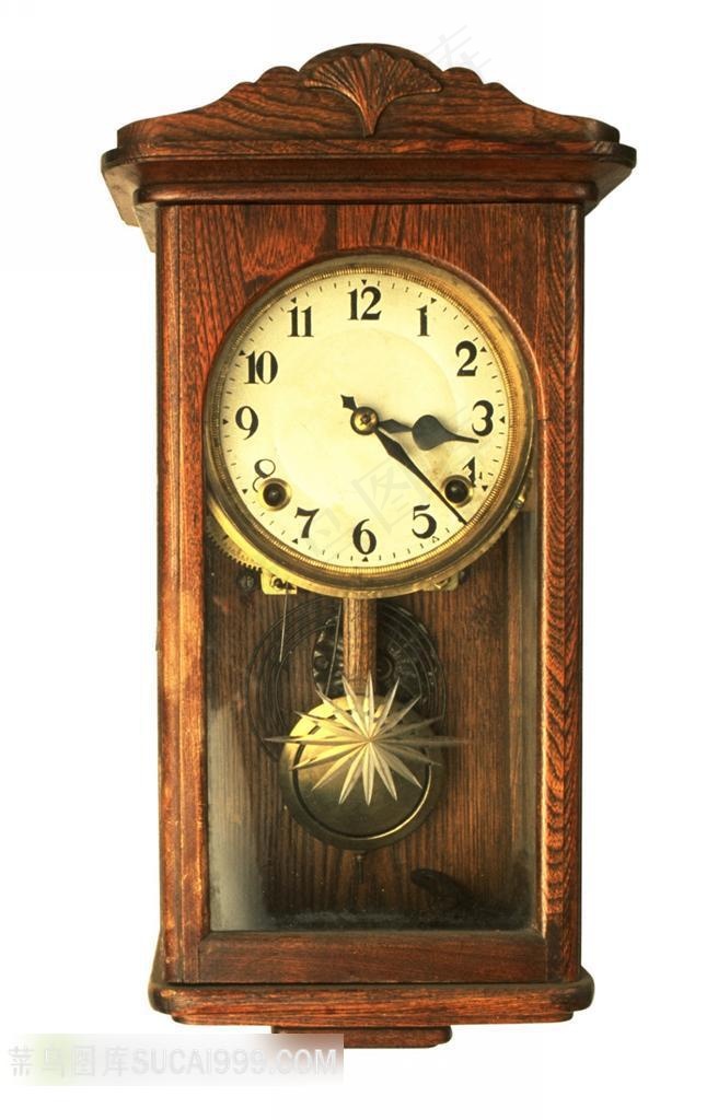 古老木质钟表素材