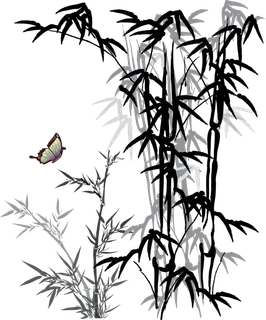 竹子水墨画中国风国画墨水书法竹子画