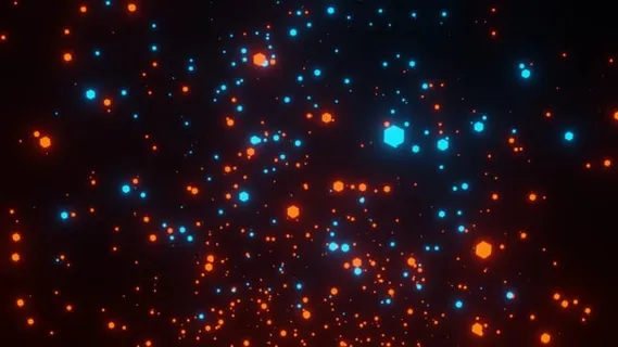 颗粒, 橙色的, 蓝色的, 黑色的, 背景, 六角形