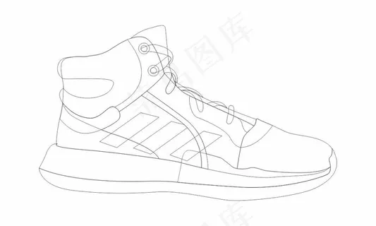 手绘线稿球鞋