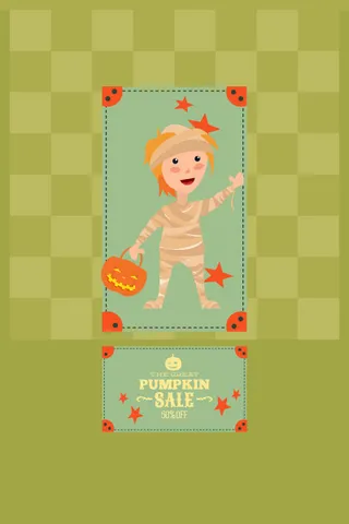 万圣节小鬼捣蛋儿童矢量插画扁平