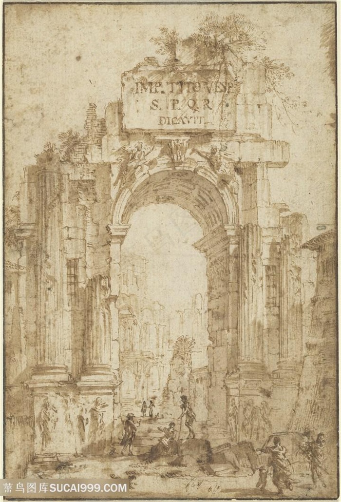 复古建筑唯美装饰画