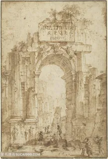 复古建筑唯美装饰画