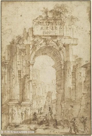 复古建筑唯美装饰画