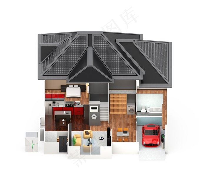 精美立体房屋建筑智能家居素材