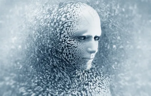 粉碎的白色客机机器人碎片高清图片