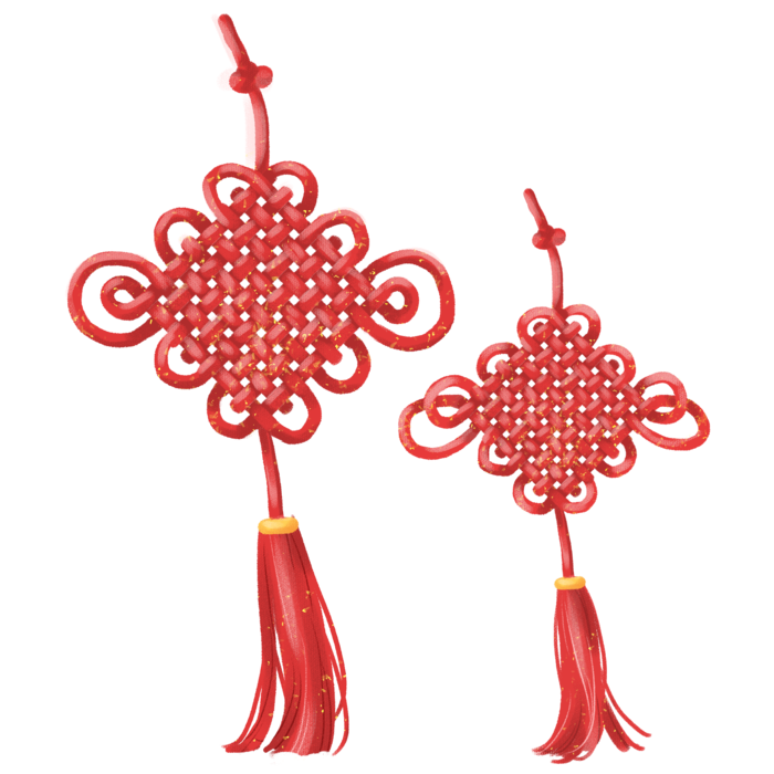 红色平安结中国结免扣素材