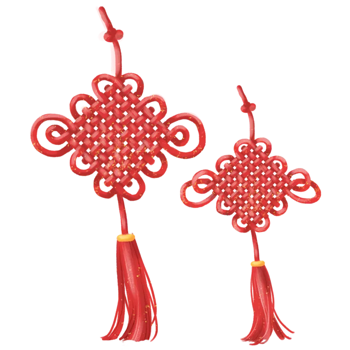 红色平安结中国结免扣素材