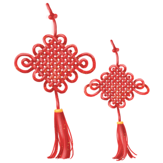 红色平安结中国结免扣素材