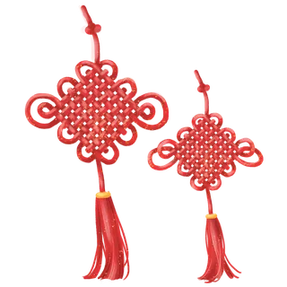 红色平安结中国结免扣素材