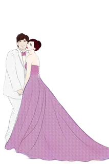 婚纱卡通人物婚礼白纱结婚婚纱摄影手绘