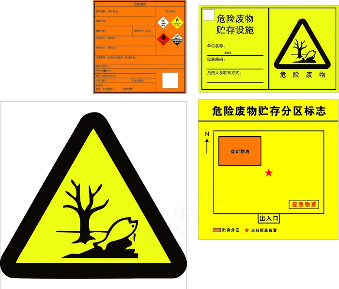 危险废物标志 标识牌 标签  易燃易爆化学品货物安全警示标...cdr矢量模版下载