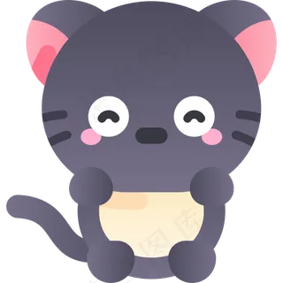 卡通小猫元素图标免扣