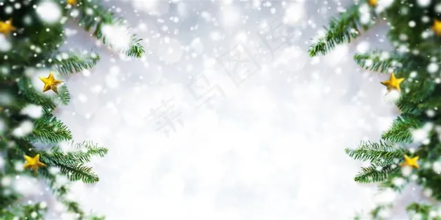 绿色圣诞树节日海报背景高清图