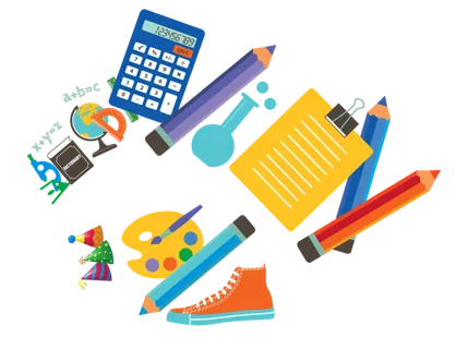 卡通铅笔计算器学习工具素材少儿兴趣班