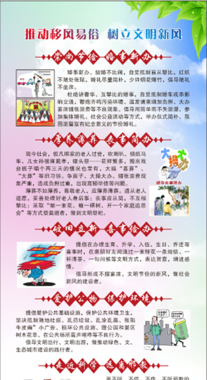 村风 文明 移风易俗 展板 展架
