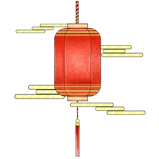 卡通手绘灯笼中秋节元宵节花灯新年海报元素PNG免扣PS素材