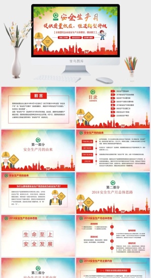 安全生产PPT模板预览图